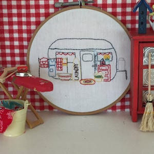 Embroidery May Vintage Camper Trailer Immediate Download PDF Pattern Monthly Series image 2