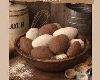 Prim Eggs Sewing Pattern |  Rooster Vintage Graphic Printable Included (PDF Pattern)