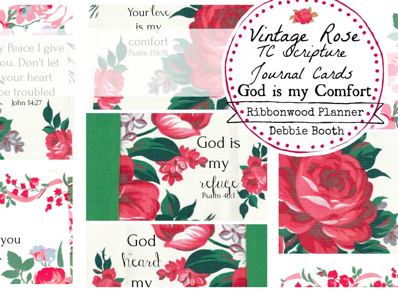 Bible Journaling Vintage Rose Tc Scripture Journal Cards God Is