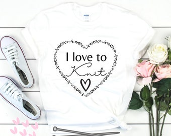 I love to Knit White Short-Sleeve Unisex T-Shirt