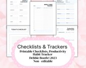 Printable Checklist and Habit Tracker Bundle - Letter size
