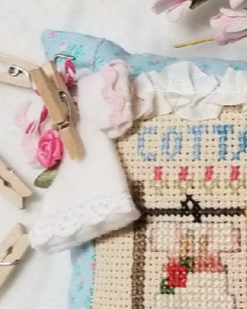 Cross Stitch Pattern Cottage Laundry and Clothespin Bag Etsy