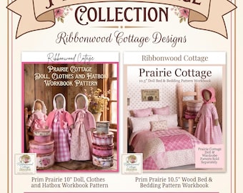 Prairie 2 Patterns - Doll, Wardrobe, Bed and Bedding Pattern Bundle - PDF Immediate Download