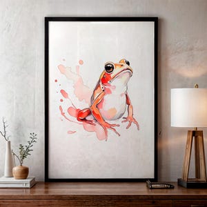 Grabado de ranas japonesa, arte japonés vintage, arte vintage, cartel ranas, poster de ranas,  arte de pared, descarga digital, home decor.