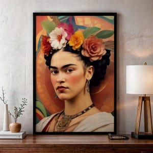 Grabado frida khalo, arte frida khalo , arte vintage, cartel frida khalo, poster de frida khalo,  arte de pared, frida khalo, frida kalo