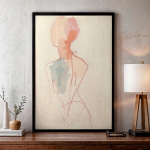 Watercolor print, watercolor drawing, watercolor art, watercolor portrait, portrait poster, wall art, digital download, female drawing