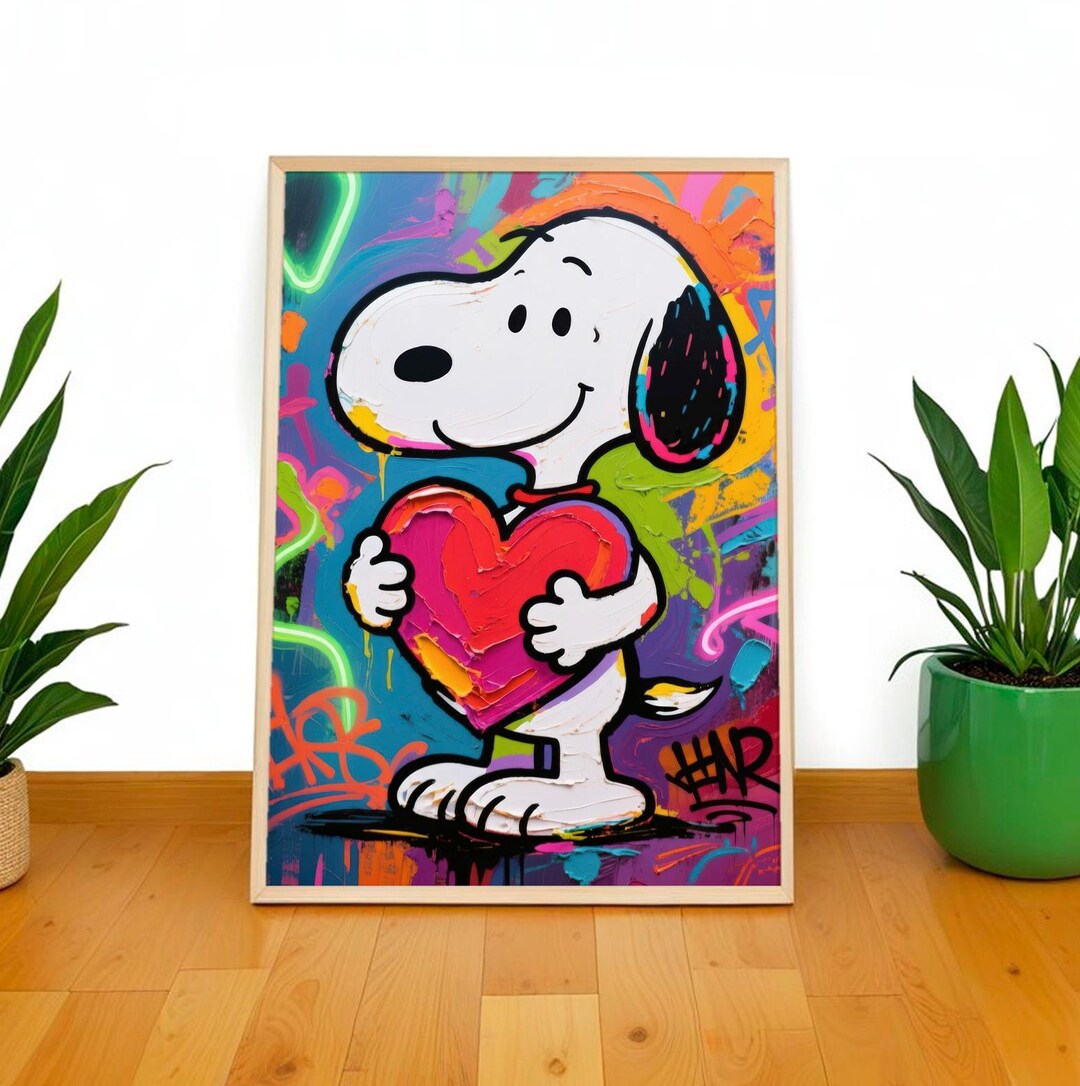 Snoopy Digital A Charming, Modern Digital Illustration of Snoopy. Ideal for Fans, Home ...