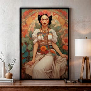 Grabado frida khalo, arte frida khalo , arte vintage, cartel frida khalo, poster de frida khalo,  arte de pared, frida khalo, frida kalo
