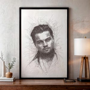Line art, Leonardo DiCaprio drawing, decoration, Titanic poster, room decor, art print, poster, wall art decor, Titanic, Leonardo DiCaprio