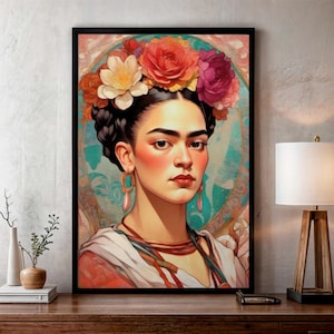 Grabado frida khalo, arte frida khalo , arte vintage, cartel frida khalo, poster de frida khalo,  arte de pared, frida khalo, frida kalo