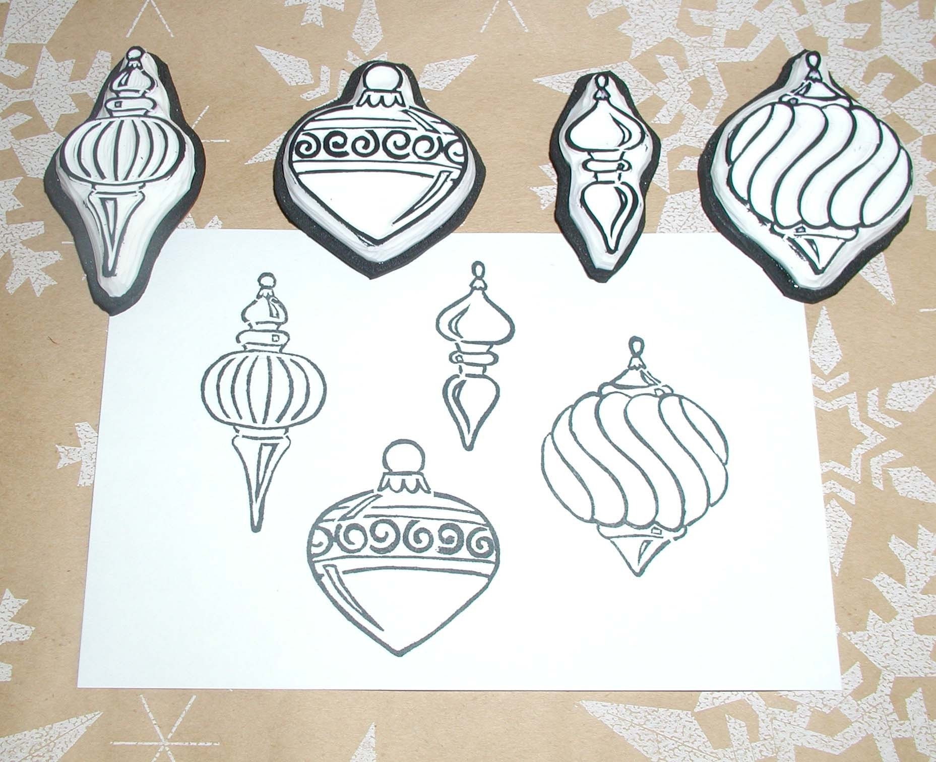 Ornament Stamp set 4 pc. Etsy