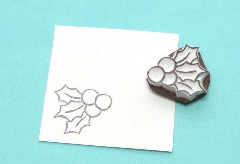 Holly Leaf and Berries stamp 1 christmas holiday accent stamp