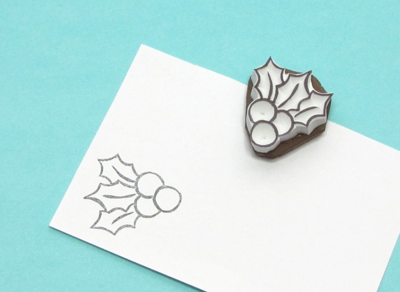 Holly Leaf and Berries stamp 1 christmas holiday accent stamp