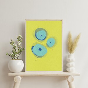 Minimal Lotus Pods - Abstrakter Druck - Moderne botanische Wandkunst | Japanische Zen-inspirierte Seerose Poster | Serene Aqua Green & Lime Dekor