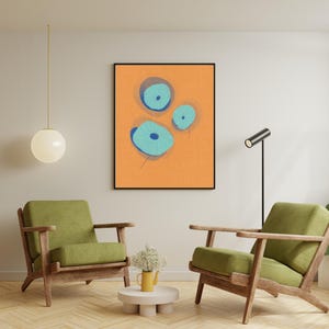 Minimal Lotus Pods - Abstrakter Druck - Moderne botanische Wandkunst | Japanische Zen-inspirierte Seerose Poster | Serene Aqua Grün & Apricot Dekor