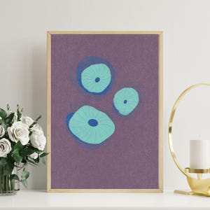 Minimal Lotus Pods - Abstrakter Druck - Moderne botanische Wandkunst | Japanische Zen-inspirierte Seerose Poster | Serene Aqua Grün & Rosine Dekor