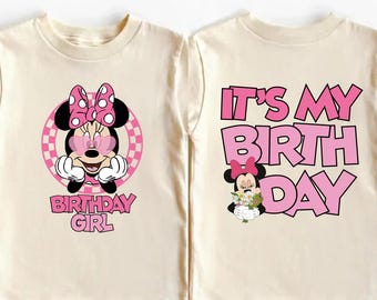 Minnie Birthday Girl Shirt, Disney Birthday Party T-Shirt, Mini Birthday Kids Sweatshirt, Mouse Birthday Trip Tee,  Minnie Birthday Gift