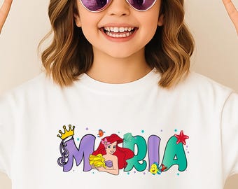 Little Mermaid Shirt, Princess Ariel Custom Sweatshirt, Disney Mermaid Birthday Tee, Ariel Toddler Kids Crewneck, Mermaid Theme Party Tees