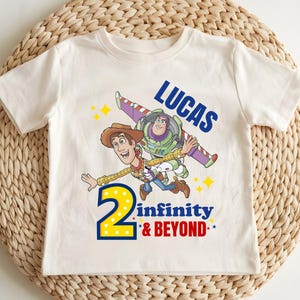 Toy Story 2nd Birthday Tee, Two Infinity and Beyond T-shirt, Disney Woody Birthday Party Sweatshirt, Buzz Lightyear Second Bday Tees