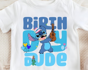 Stitch Birthday Dude T-shirt, Disney Birthday Boy Tee, Stitch Birthday Party Sweatshirt, Disneyland Birthday Kids Tees, Stitch Gift Shirt