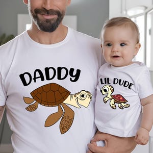 Disney Daddy and Son Shirt, Lil Dude Matching Tee, Squirt and Crush Sweatshirt, Father&#39;s Day Gift T-shirt, Turtle Dad and Me Tees