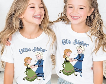 Elsa Anna Sisters Shirt, Disney Big and Little Sister Matching Tee, Frozen Family Sweatshirt, Frozen Siblings Gİft, Princess Sisters Tee
