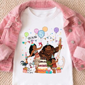 Princess Moana Birthday Shirt, Custom Disney Birthday Girl Tee, Moana Party Sweatshirt, Maui Birthday Kids Gift Tees, WDW Birthday Trip Tee