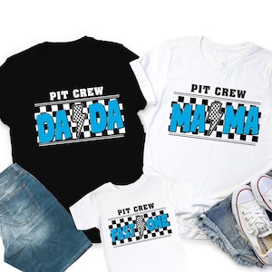Pit Crew Family T-shirt, Fast One Birthday Gift, Racing Birthday Mom Dad Tee, Two Fast Birthday Family Sweatshirt, Pit Crew Party Shirts
