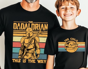 Camiseta Dadalorian, Camiseta Mandalorian para padre e hijo, Sudadera familiar de Star Wars, Regalo para el Día del Padre, Camisetas a juego de Mandalorian y Baby Yoda