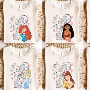 Disney Princess Shirt, Snow White T-Shirt, Cinderella, Elsa Shirt, Little Mermaid Party, Rapunzel Kids Gift, Disneyland Girls Trip Tees