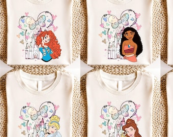 Disney Princess Shirt, Snow White T-Shirt, Cinderella, Elsa Shirt, Little Mermaid Party, Rapunzel Kids Gift, Disneyland Girls Trip Tees
