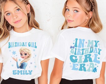 Koszulka urodzinowa Disneya „Kraina Lodu”, bluza urodzinowa księżniczki Elzy, koszulka urodzinowa Anny, koszulka „W mojej erze urodzinowej”, spersonalizowana koszulka urodzinowa