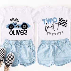 Two Fast Birthday Shirt, 2nd Race Car Birthday Tee, Second Birthday Boy Sweatshirt, Toddler Racing  Birthday Gift Tees