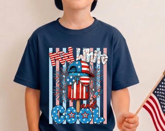 Rödvit och cool skjorta, 4 juli barntröjor, amerikansk 250-årsjubileumspresent, USA patriotiska sommarskjortor för pojkar, självständighetsdagen