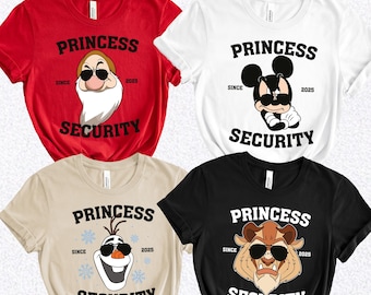 Disney Princess Security T-shirt, Mickey Dad Tee, The Beast Father&#39;s Day Gift, Grumpy Dwarf Security Sweatshirt, Olaf Daddy Since Tees