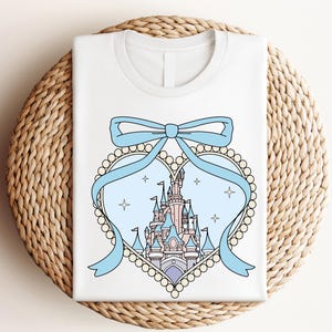 Disney Castle Coquette T-shirt, Magical Castle Trip Tee, Disneyland Bow Sweatshirt, Magic Kingdom Tees, Princess Girls Gift Shirt