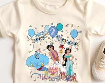 Jasmine and Aladdin Birthday Shirt, Princess Jasmine Birthday Tee