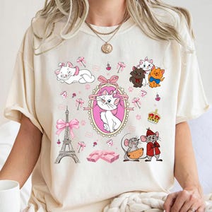 Coquette Bow The Aristocats Marie T-shirt, Disney Berlioz Toulouse T-shirt, Marie Cat Lovers-sweater, Coquette Girls Marie Cat cadeau