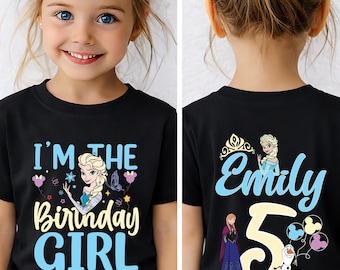 Frozen Birthday Shirt, Princess Elsa Birthday Girl Tee, Anna Custom Birthday Sweatshirt, Olaf Toddler Kids, Disney Birthday Trip T-shirt