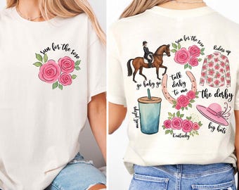 Horse Racing Shirt, Derby Day Tee, Race Weekend T-Shirt, Derby Vibes Sweatshirt, Floral Horse Lover Tees