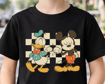 Checkered Mickey and Donald Shirts, Disney Toddler Friends Tee, Disneyland Boys Trip Sweatshirt, Best Friends Matching Gift