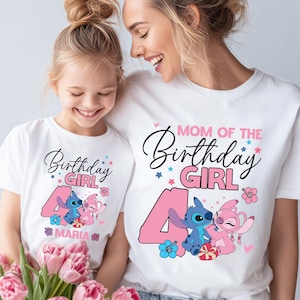 Stitch Angel Birthday Shirt, Disney Girl Birthday Tee, Custom Stitch Party Sweatshirt, Stitch Toddler Gift, WDW Birthday Family Hoodie