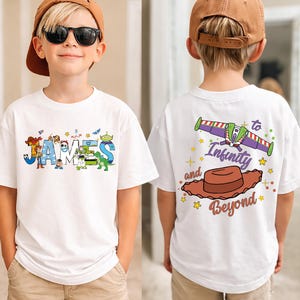 Custom Name Toy Story Shirt, To Infinity and Beyond Tee, Disney Family Matching Sweatshirt, Woody Buzz Lightyear T-shirt, Pixar Kids Trip