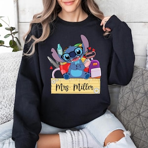 Stitch Teacher T-shirt, Personalized Disney Teacher Tee, Stitch Pre-K Teacher Sweatshirt, Stitch Kindergarten Teaching Gift, WDW Teacher Tee