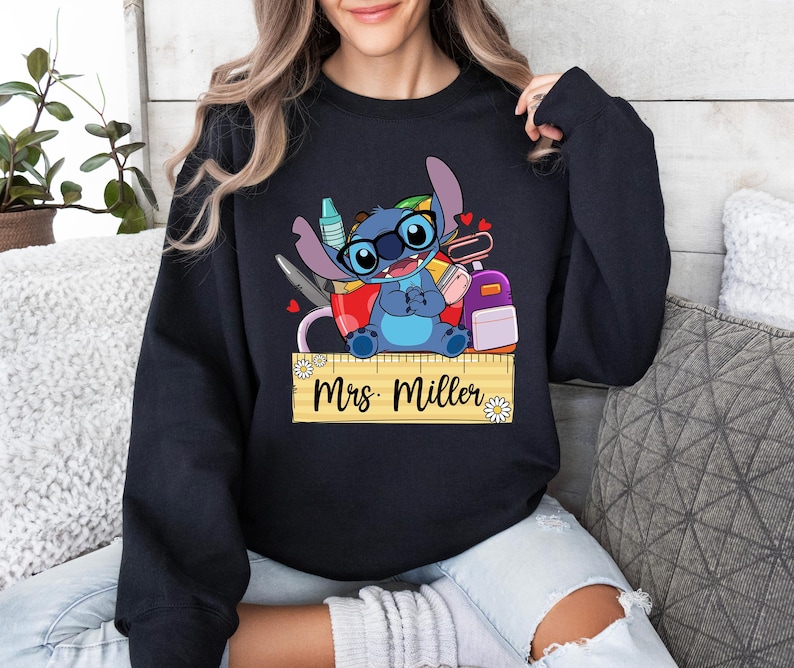 Stitch Teacher T-shirt, Personalized Disney Teacher Tee, Stitch Pre-K Teacher Sweatshirt, Stitch Kindergarten Teaching Gift, WDW Teacher Tee