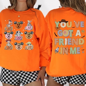Toy Story Halloween Shirt, Disney Friends Spooky Tee, Woody and Buzz Lightyear Pumpkin Sweatshirt, Disneyland Fall Trip Hoodies.