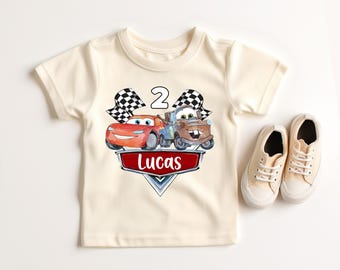 Camiseta de cumpleaños de Cars para niño, camiseta de cumpleaños de la familia McQueen, sudadera infantil Tow Matter, regalo de cumpleaños de Pixar Lightning, camisetas para fiestas de Cars