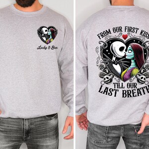 Jack and Sally Valentine Couple Shirt, Nightmare Before Valentines Day Tee, Custom Jack Sally Matching Sweatshirt, Disneyland Honeymoon Tee