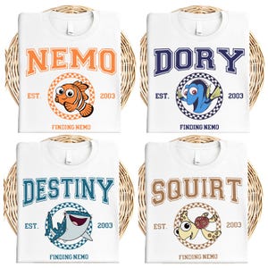Finding Nemo Shirt, Disney Finding Dory T-shirt, Pixar Finding Nemo Characters Sweatshirt, Crush and Squirt Tee, Disneyland Trip Tee