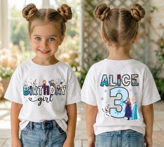 Frozen Birthday Shirt, Princess Elsa Birthday Tee, Anna Birthday Kids Gift, Disneyland Toddler Trip Tees